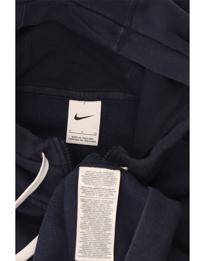 Suéter Nike masculino com capuz e zíper pequeno algodão azul marinho