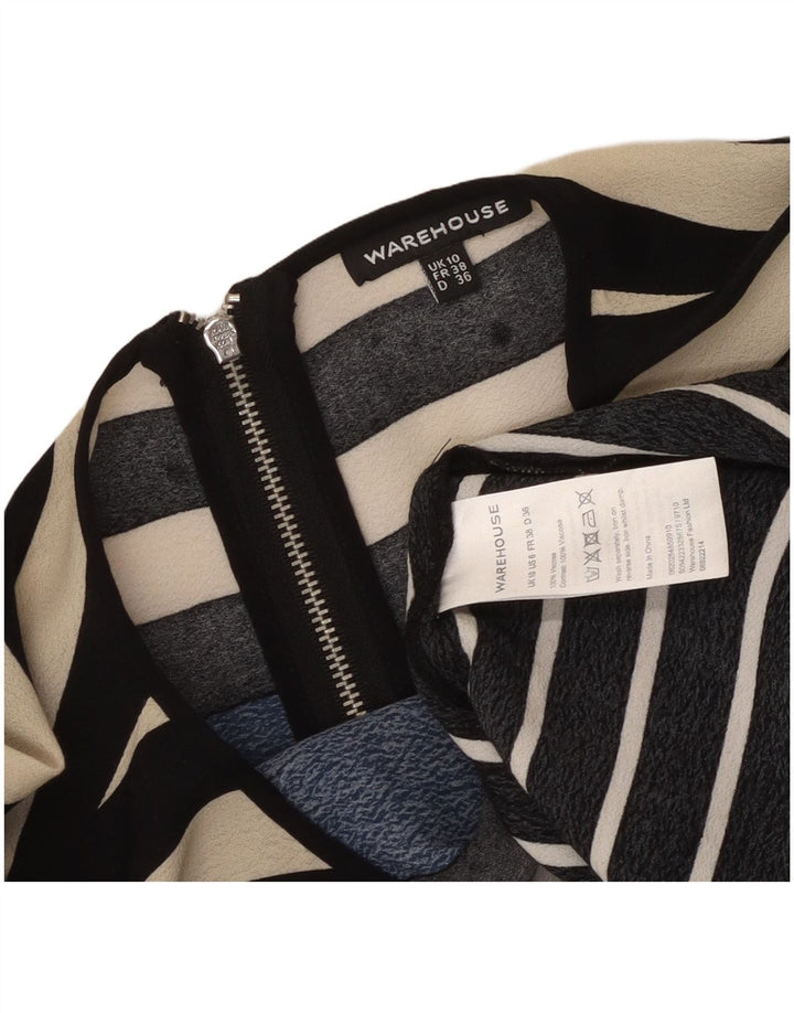 Vestido feminino grande WAREHOUSE UK 10 pequeno geométrico multicolorido