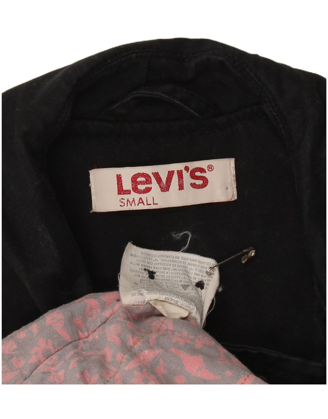 Casaco feminino LEVI'S Pea UK 10 pequeno algodão preto