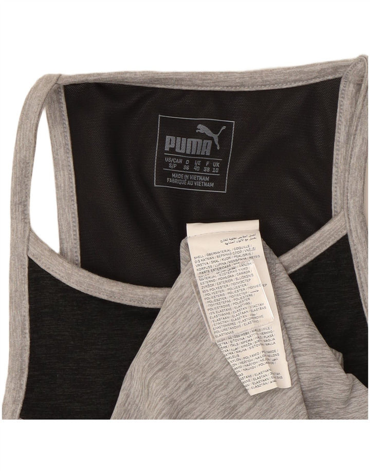 Colete feminino Puma UK 10 pequeno cinza colorblock poliéster