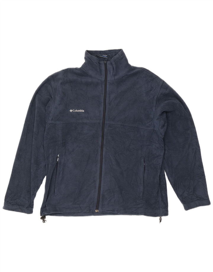 Jaqueta de lã masculina Columbia UK 40 grande poliéster azul marinho