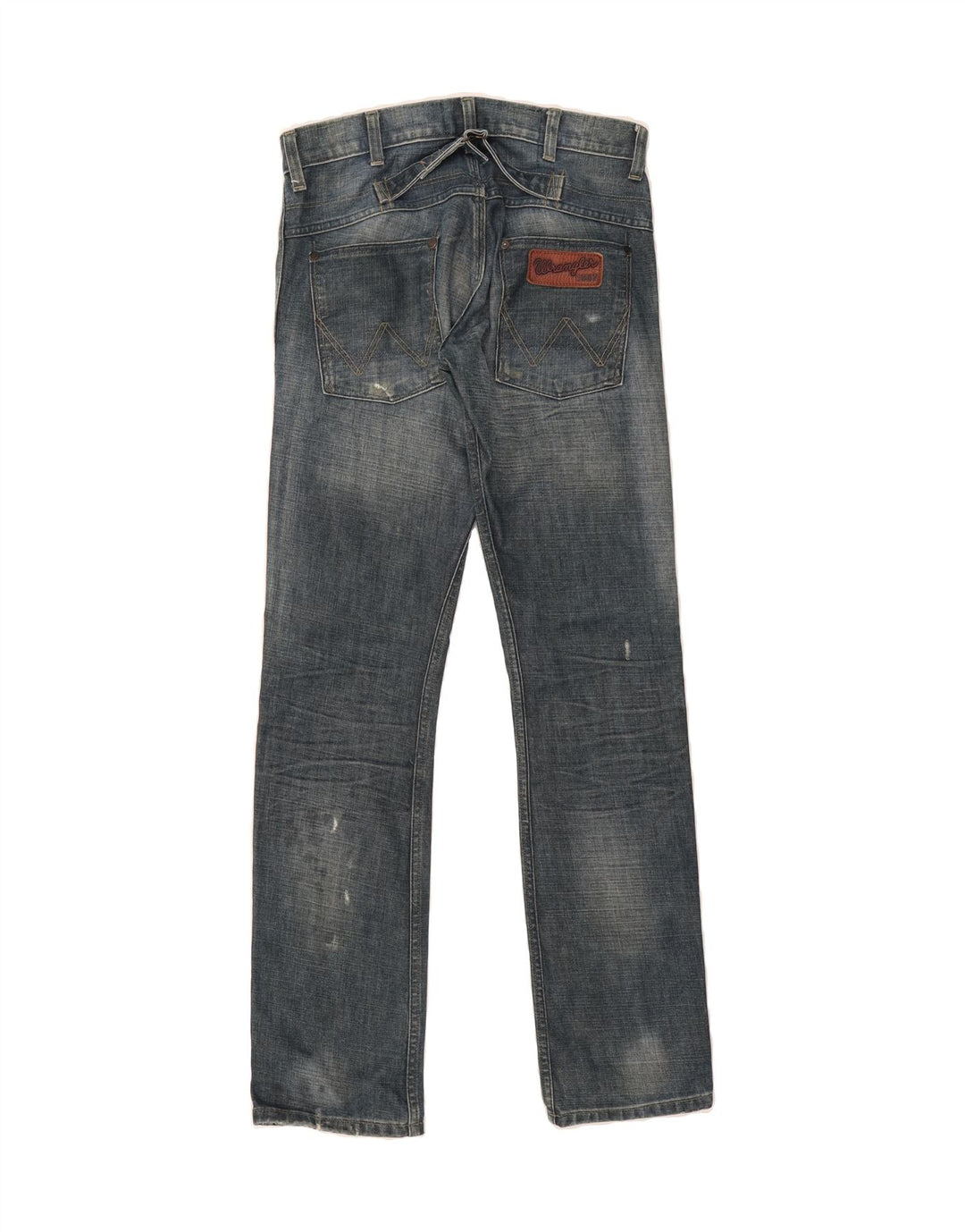 WRANGLER Womens Spencer Distressed Relaxed Fit Tapered Jeans W30 L34 Blue Vintage Wrangler and Second-Hand Wrangler from Messina Hembry 