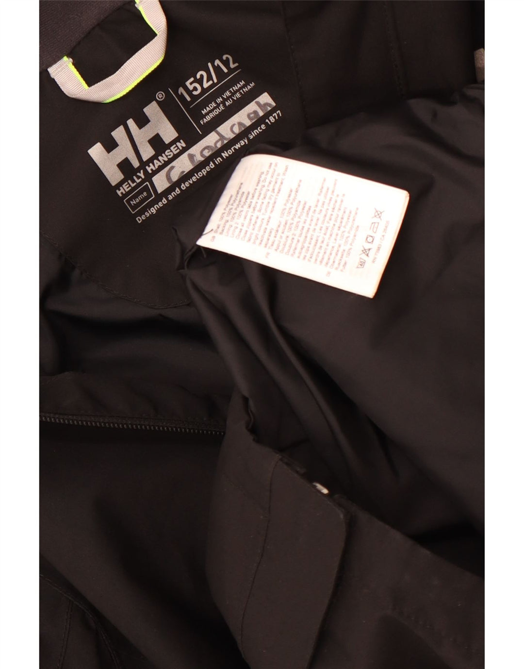 Jaqueta de chuva com capuz Helly Hansen Boys 11-12 anos poliéster preto