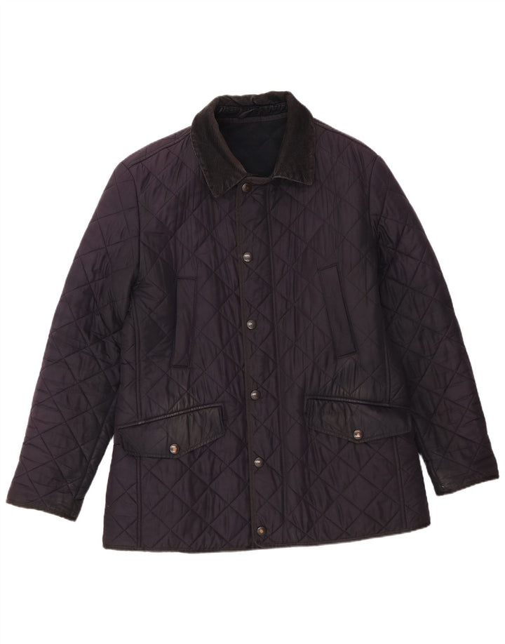 Jaqueta acolchoada masculina Barbour UK 38 azul marinho médio