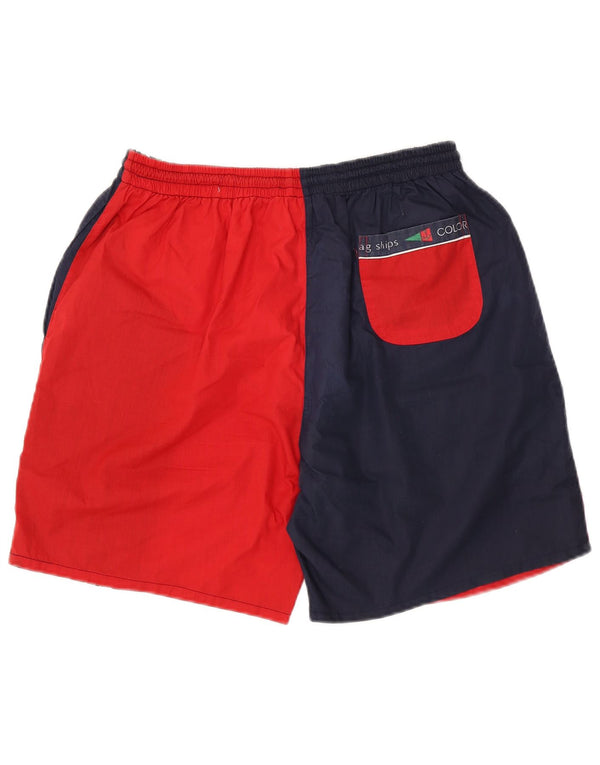 Shorts esportivos gráficos masculinos vintage XL poliéster colorblock multicolorido