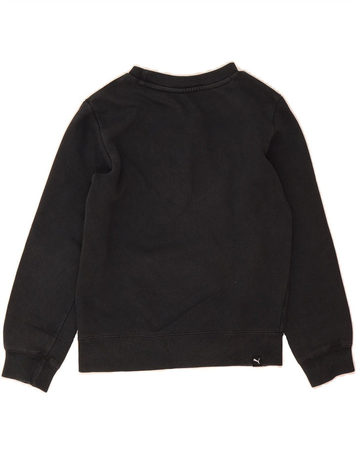 PUMA Girls Graphic Sweatshirt Jumper 9-10 Years Black Cotton Vintage Puma and Second-Hand Puma from Messina Hembry 
