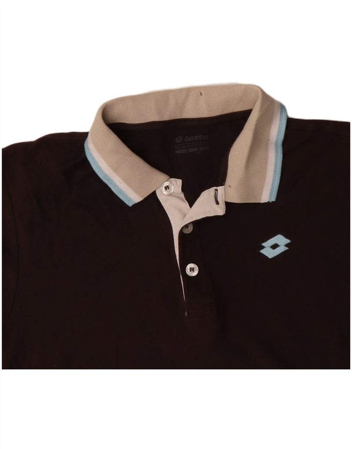Camisa polo masculina LOTTO grande algodão marrom