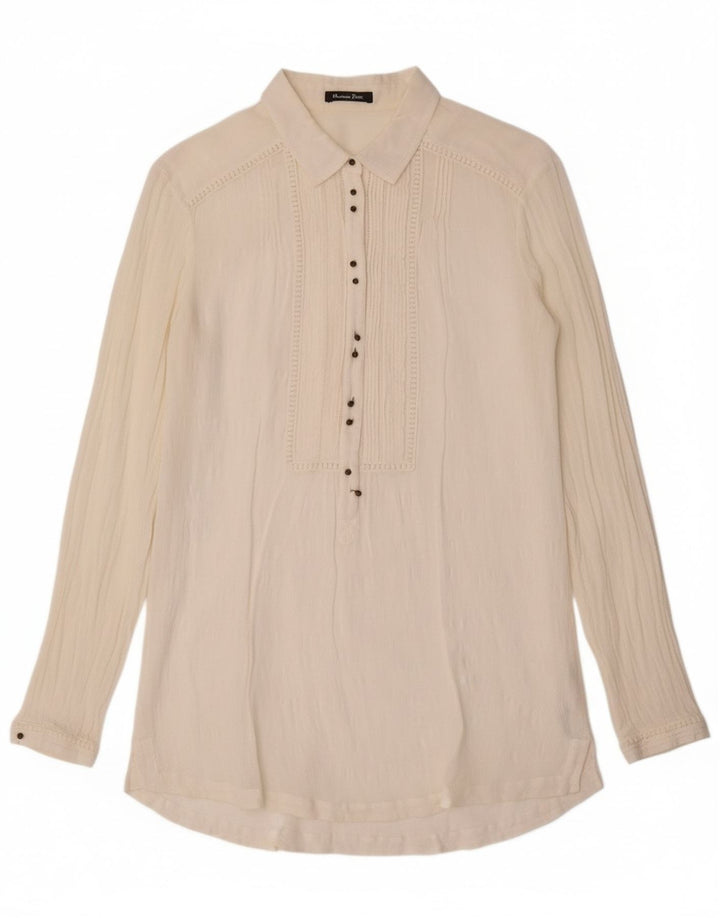 Pulôver feminino MASSIMO DUTTI Reino Unido 12 médio off white algodão