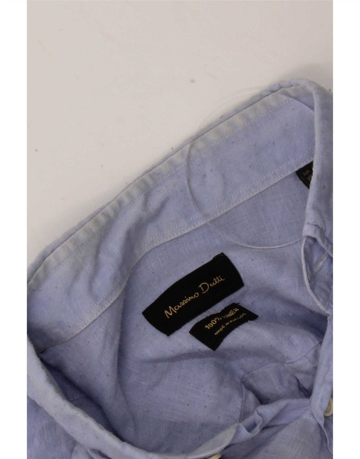 Camisa masculina Massimo Dutti XL linho azul
