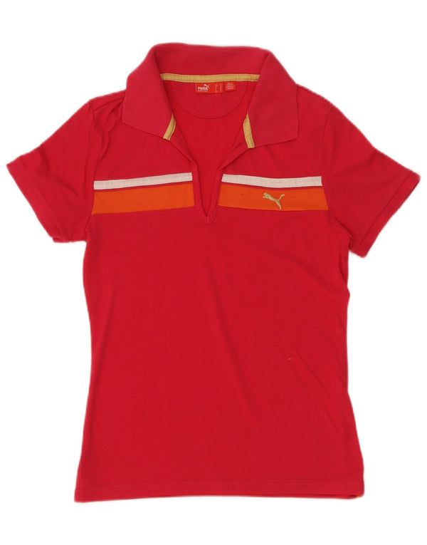 Camisa polo feminina Puma UK 12 médio rosa colorblock