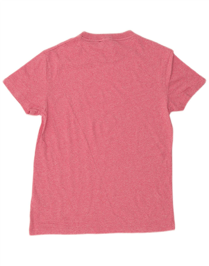 Camiseta masculina Superdry Top pequeno algodão manchado rosa