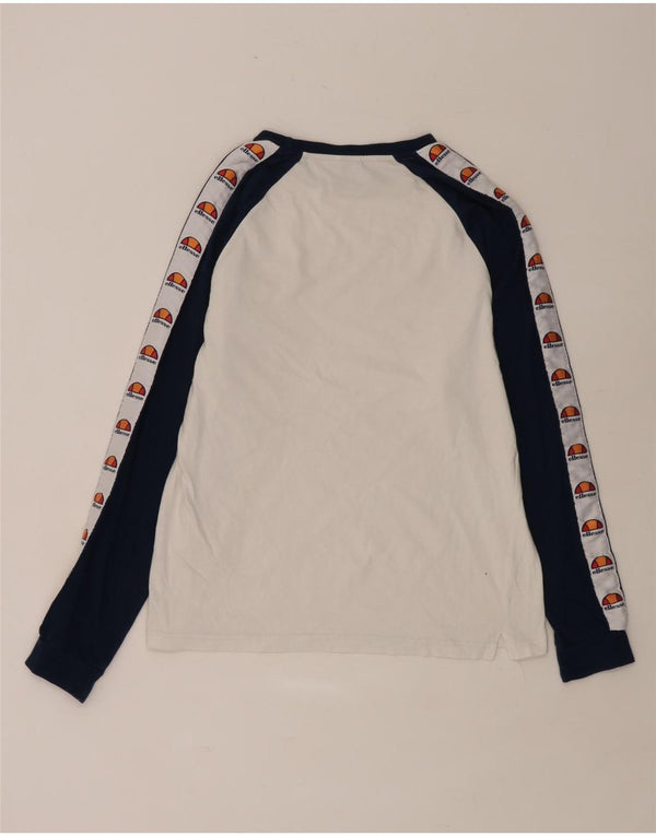 Top gráfico masculino ELLESSE manga comprida médio branco algodão colorblock
