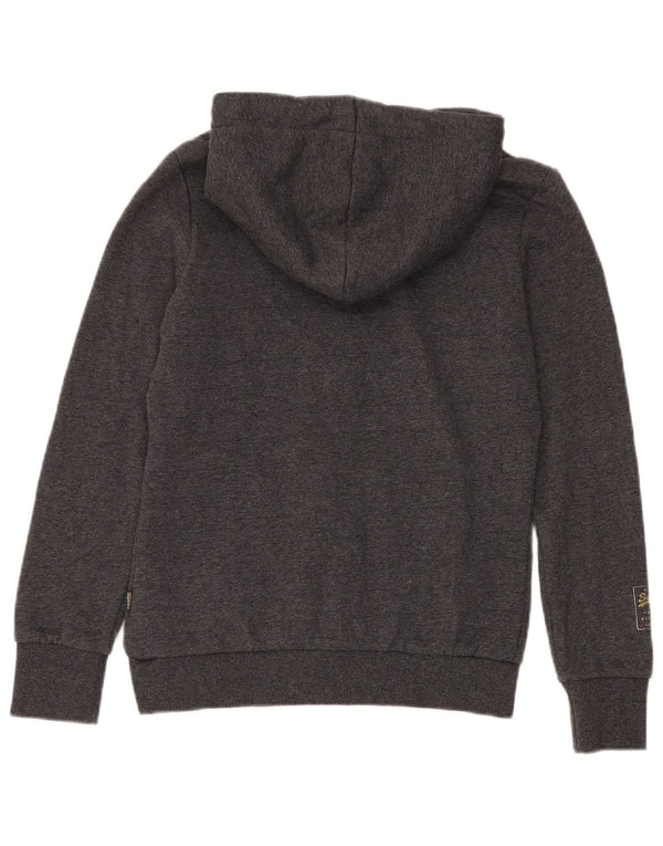 Suéter com capuz gráfico feminino Superdry UK 10 pequeno cinza manchado