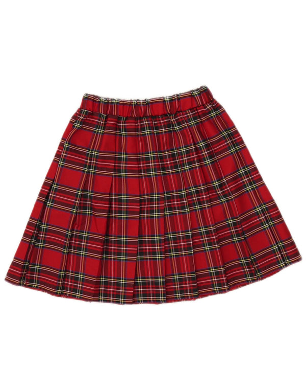 Saia plissada feminina Shein 11-12 anos W25 poliéster xadrez vermelho