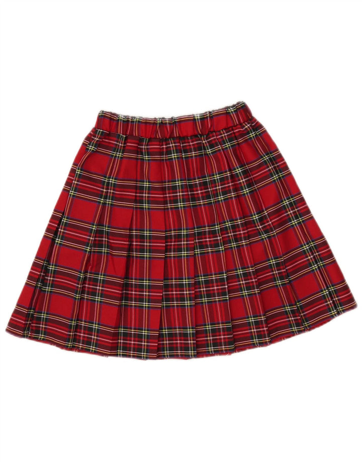 Saia plissada feminina Shein 11-12 anos W25 poliéster xadrez vermelho