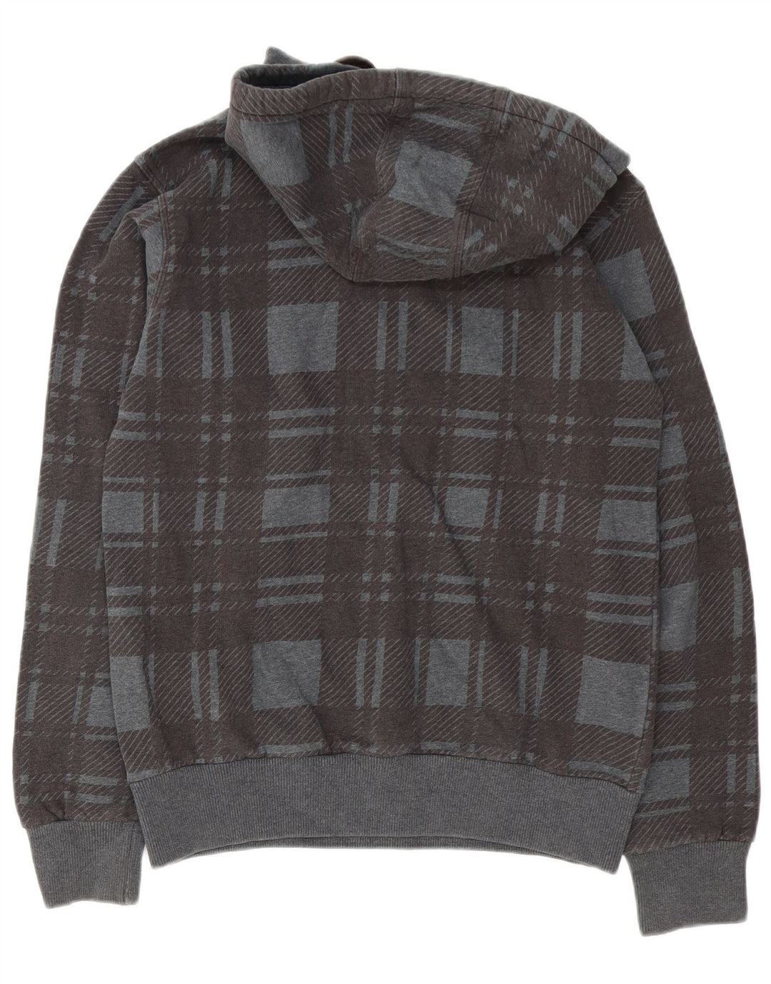 Suéter masculino com capuz North Sails, algodão xadrez cinza médio