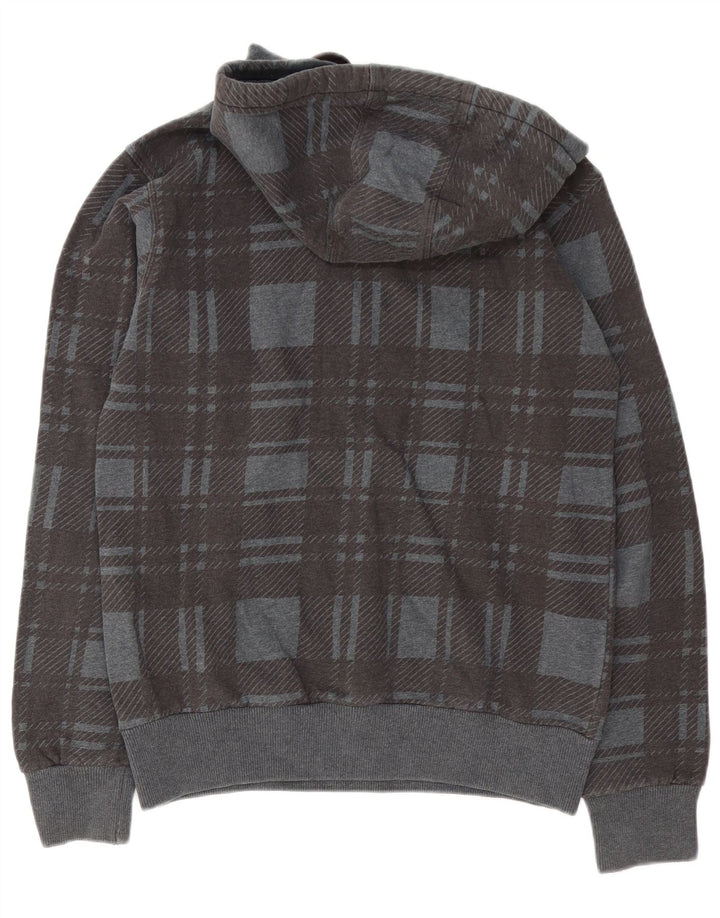 Suéter masculino com capuz North Sails, algodão xadrez cinza médio