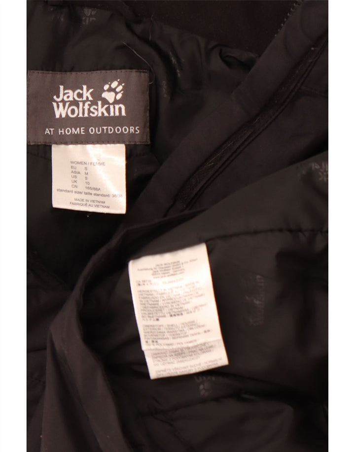 Jaqueta corta-vento feminina com capuz JACK WOLFSKIN Reino Unido 10 pequena poliamida preta
