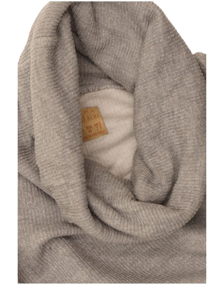 Suéter feminino Zara manga 3/4 oversized Reino Unido 14 cinza médio