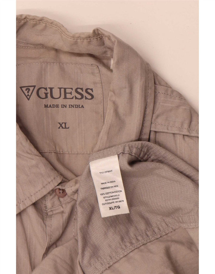 Camisa militar masculina Guess XL cinza algodão