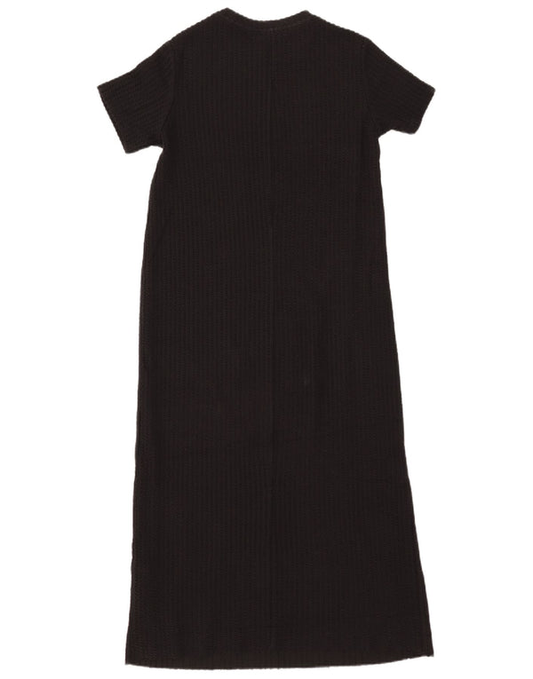 Zara Womens Trafaluc T-Shirt Dress Reino Unido 10 Pequeno Algodão Preto
