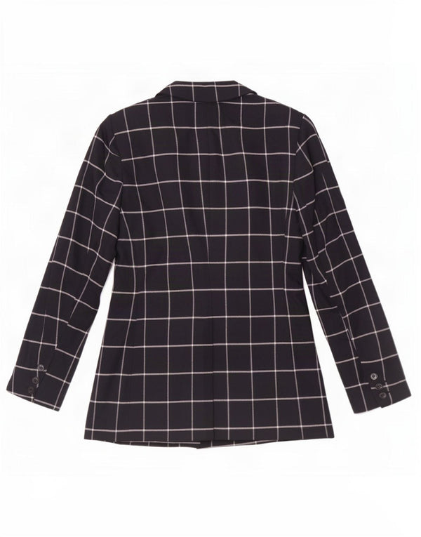 Jaqueta Blazer Feminina Marks & Spencer Reino Unido 12 Médio Azul Marinho Xadrez