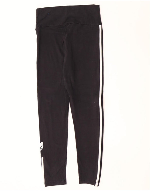 Leggings Adidas Femininas UK 12 Médio Algodão Preto