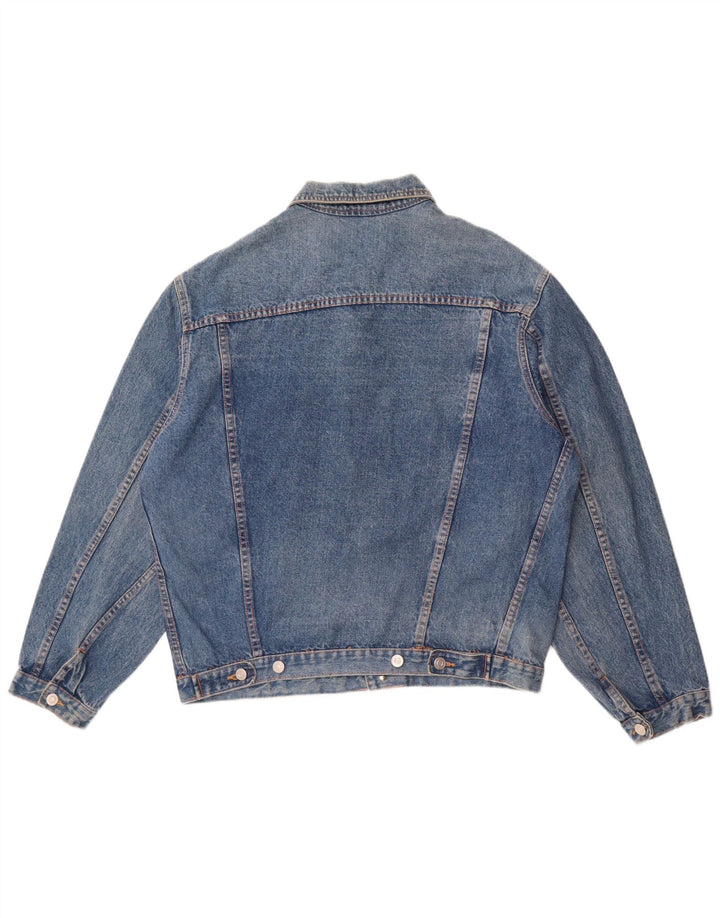 Jaqueta jeans masculina vintage UK 38 algodão azul médio