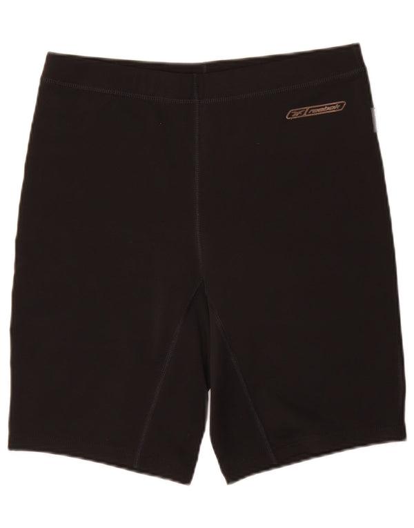 Shorts esportivos femininos Reebok UK 14 grande poliéster preto