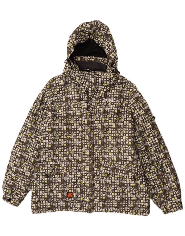 Jaqueta corta-vento feminina com capuz Iguana EU 46 XL multicolorido geométrico