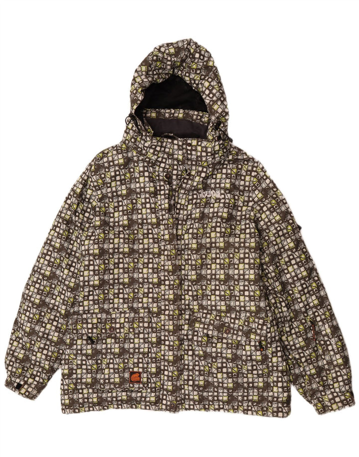 Jaqueta corta-vento feminina com capuz Iguana EU 46 XL multicolorido geométrico
