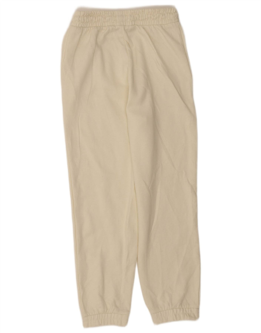 Calça de treino feminina Zara Joggers UK 12 poliéster branco médio