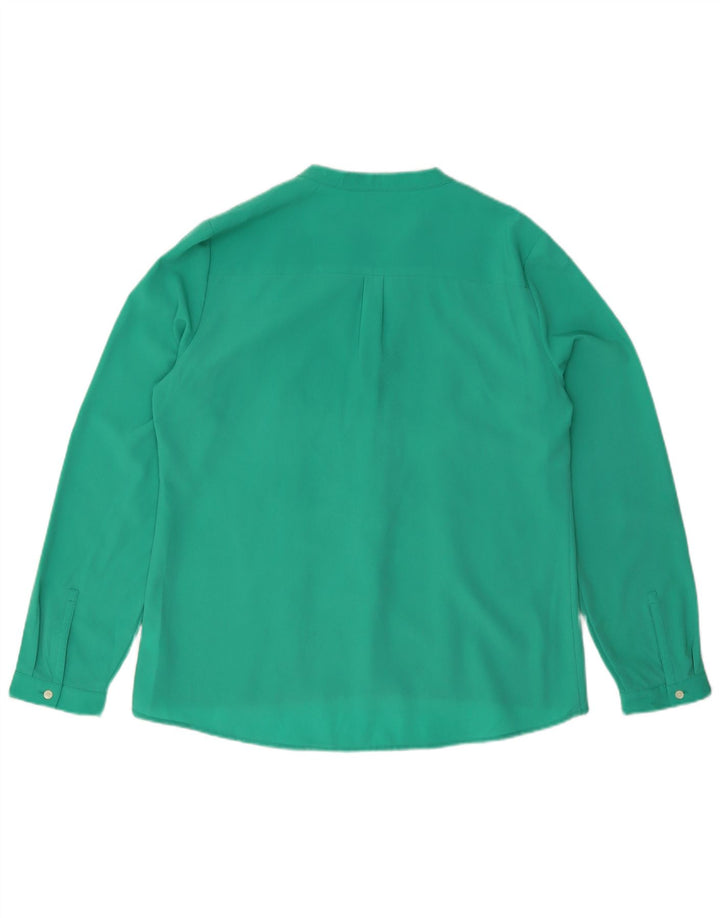 Blusa camisa feminina Calvin Klein Reino Unido 16 grande poliéster verde
