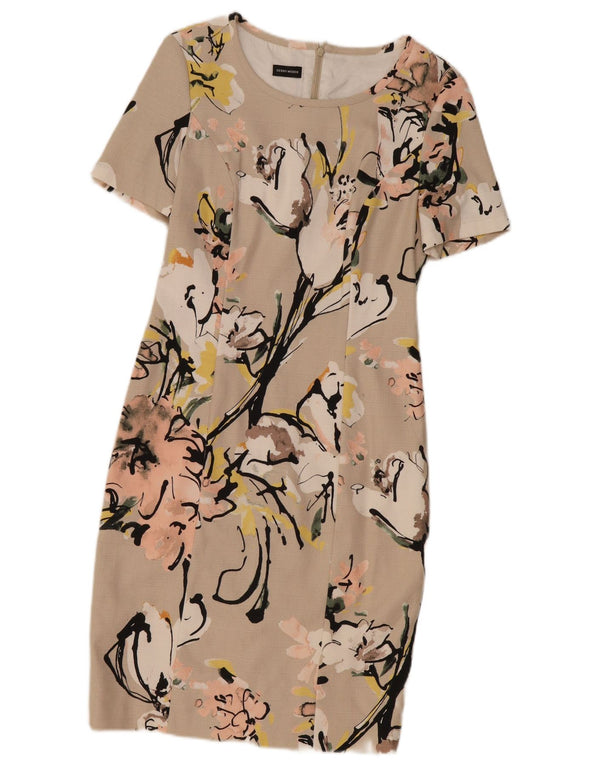 Vestido bainha feminino Gerry Weber UK 12 médio bege floral