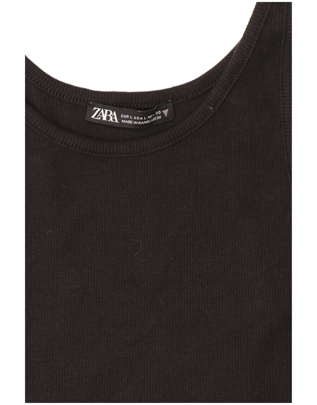 Zara Womens Crop Vest Top Reino Unido 14 Grande Preto