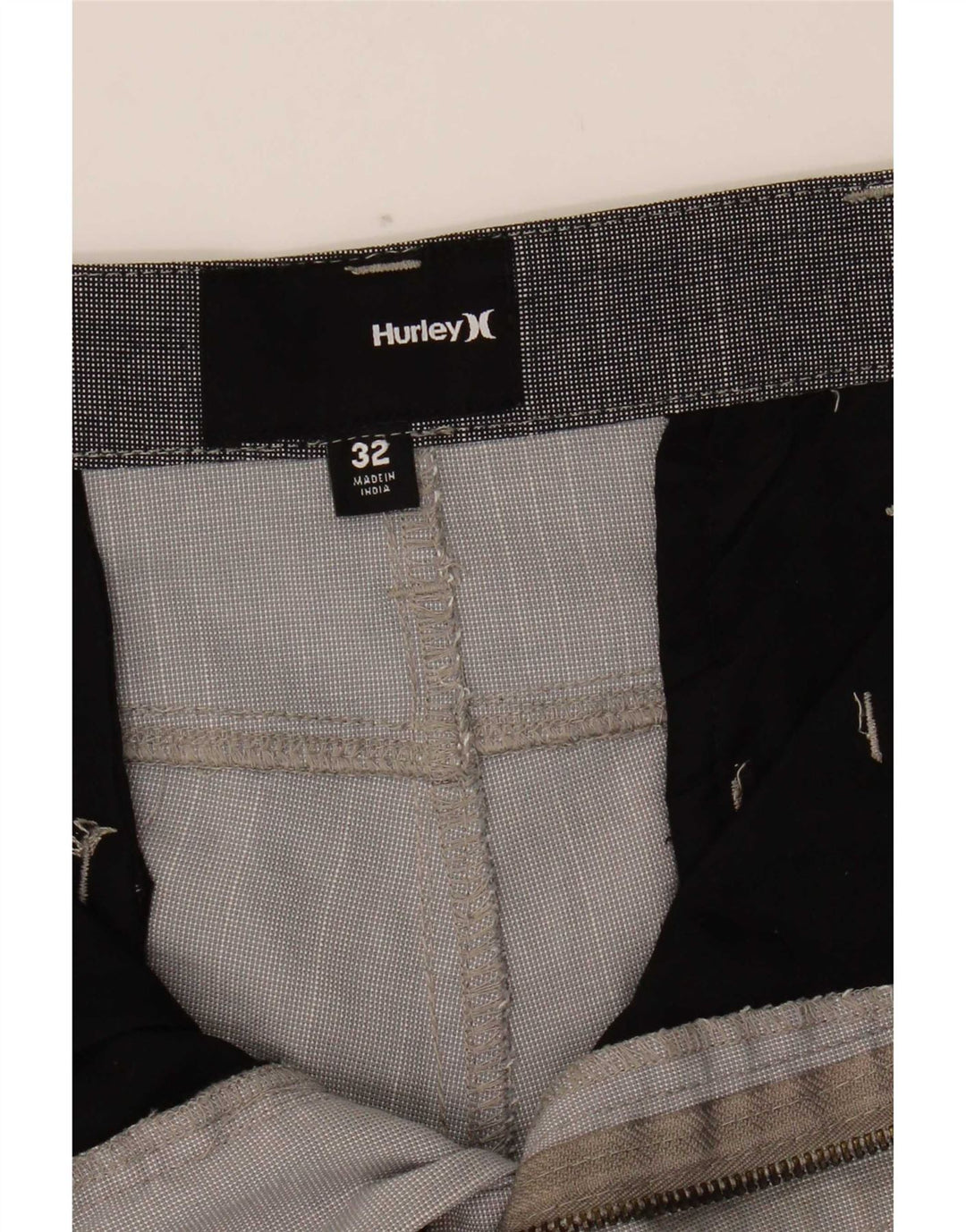 Hurley Mens Chino Shorts W32 Poliéster Cinza Médio