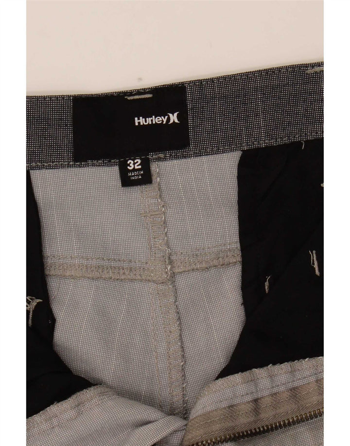 Hurley Mens Chino Shorts W32 Poliéster Cinza Médio