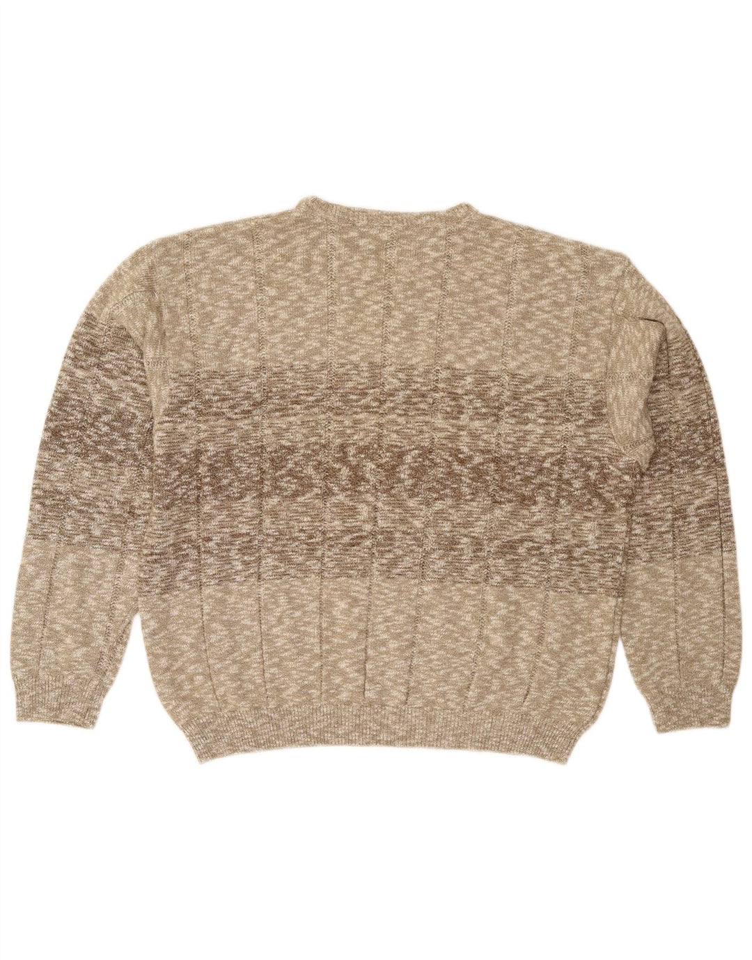 Suéter masculino vintage com gola redonda XL bege manchado