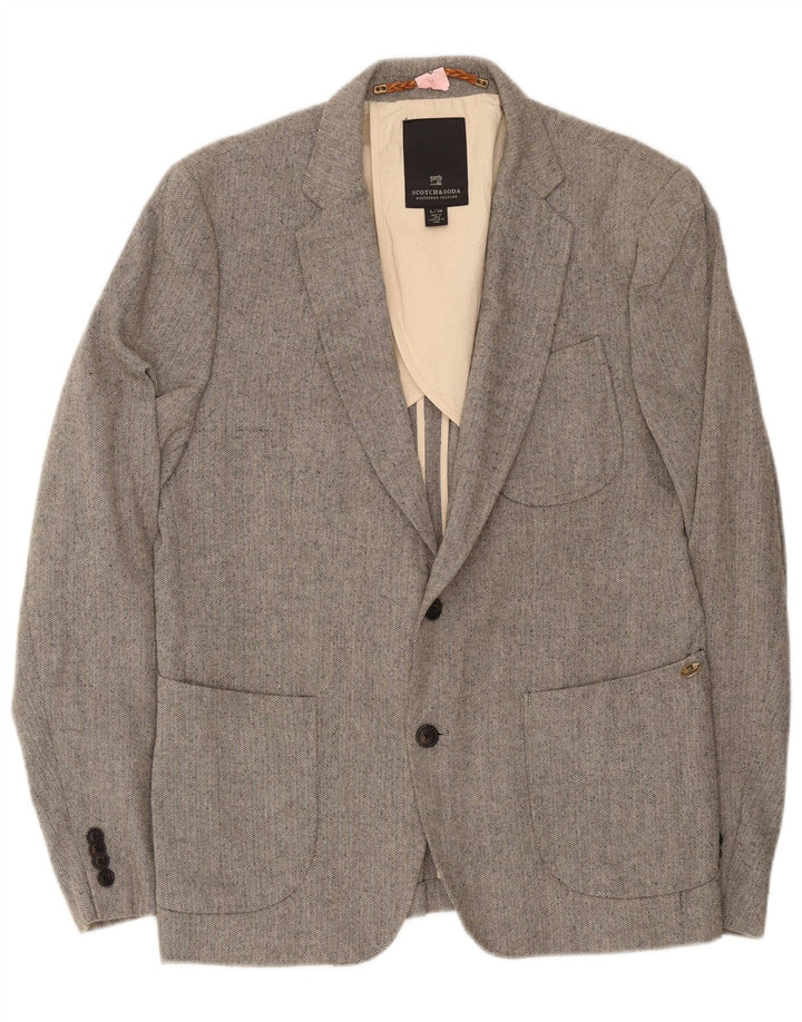 Jaqueta Blazer Masculina Scotch & Soda com 2 Botões IT 50 Grande Cinza