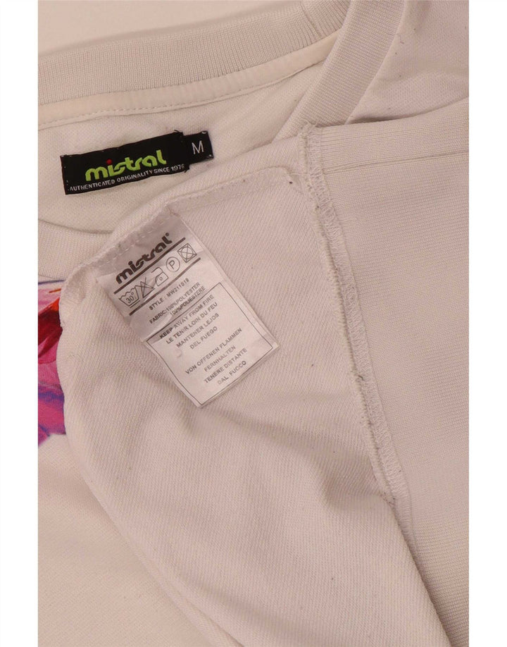 Moletom feminino Mistral Jumper UK 14 médio branco floral havaiano