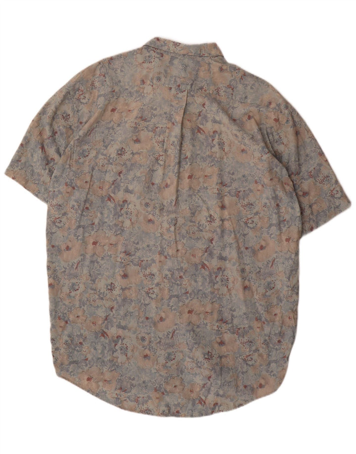 Camisa masculina de manga curta VINTAGE XL Rayon floral multicolorido