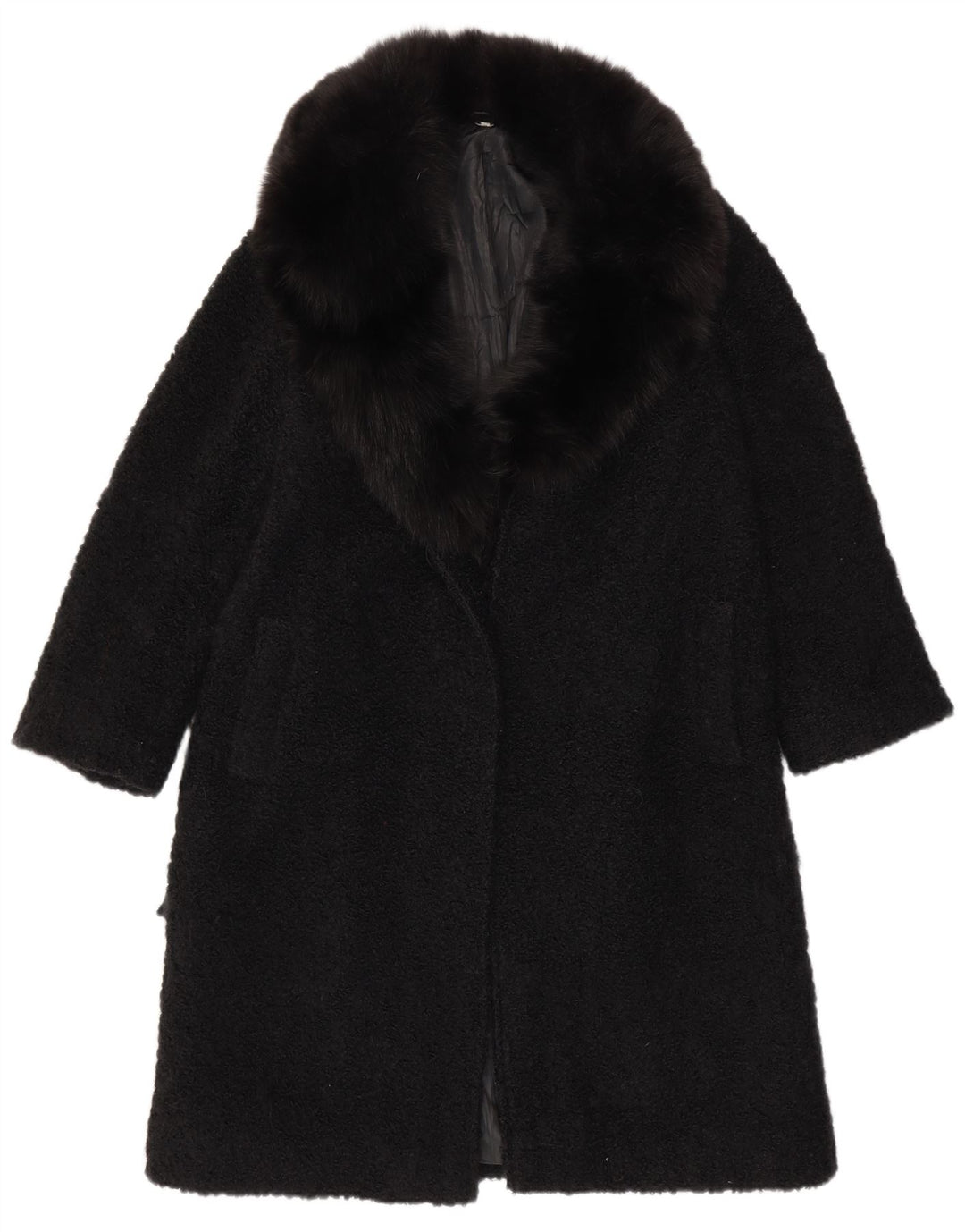 Sobretudo aberto feminino VINTAGE UK 12 médio preto