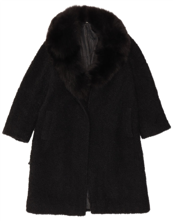 Sobretudo aberto feminino VINTAGE UK 12 médio preto