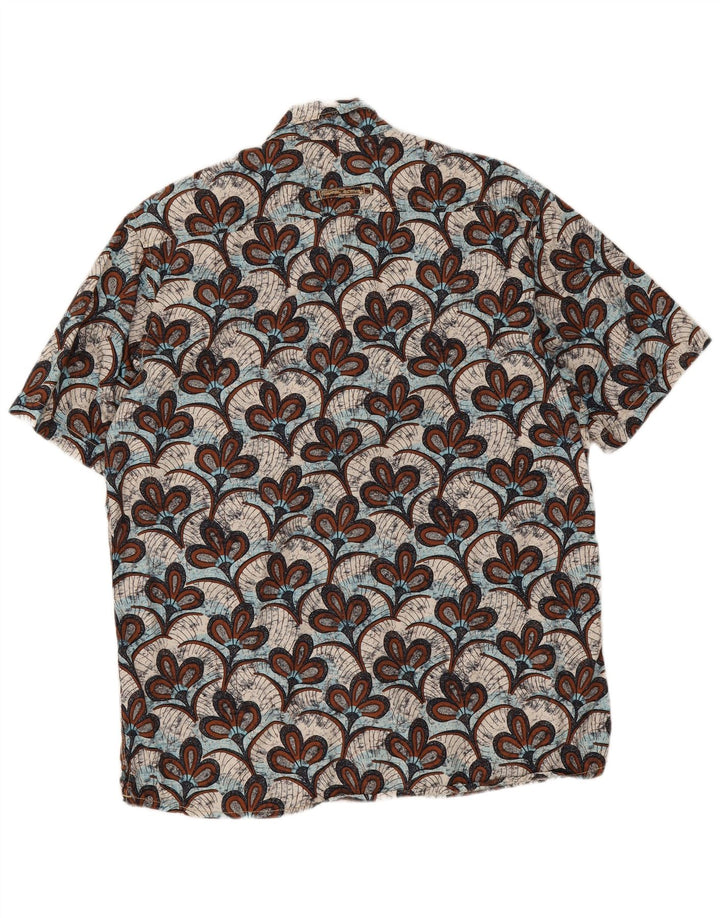 Camisa masculina Camel Active manga curta regular fit grande floral multicolorida