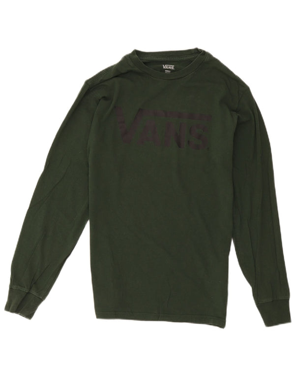 Vans Mens Graphic Top Manga Longa Pequeno Algodão Verde