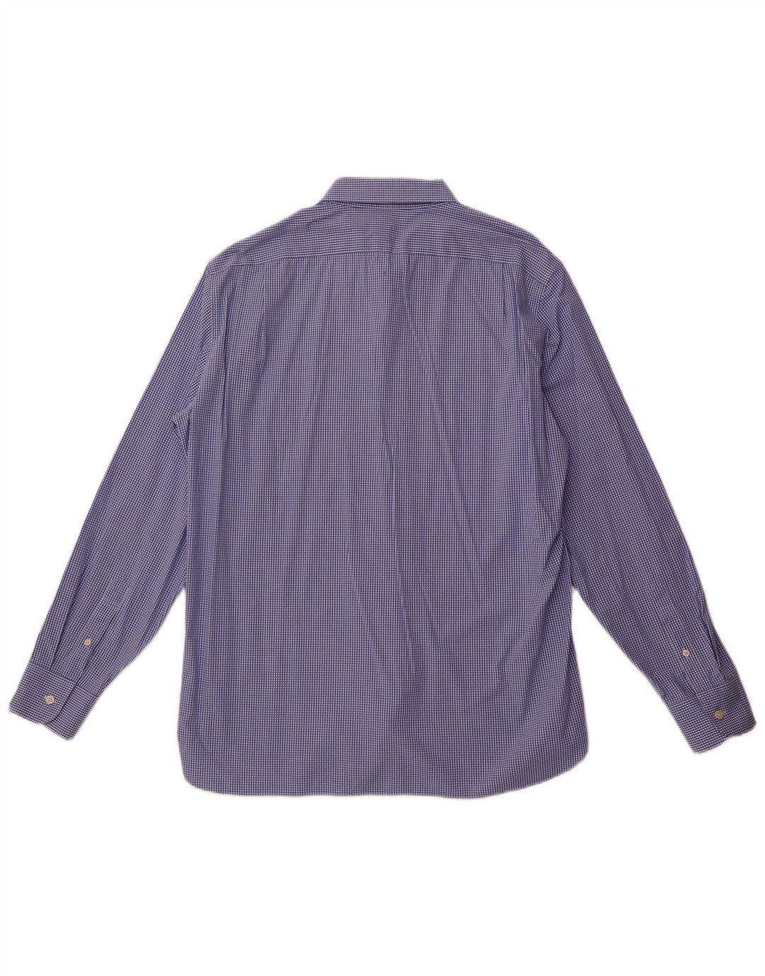 Camisa elástica masculina J. Crew tamanho 17 17/12 XL azul guingão