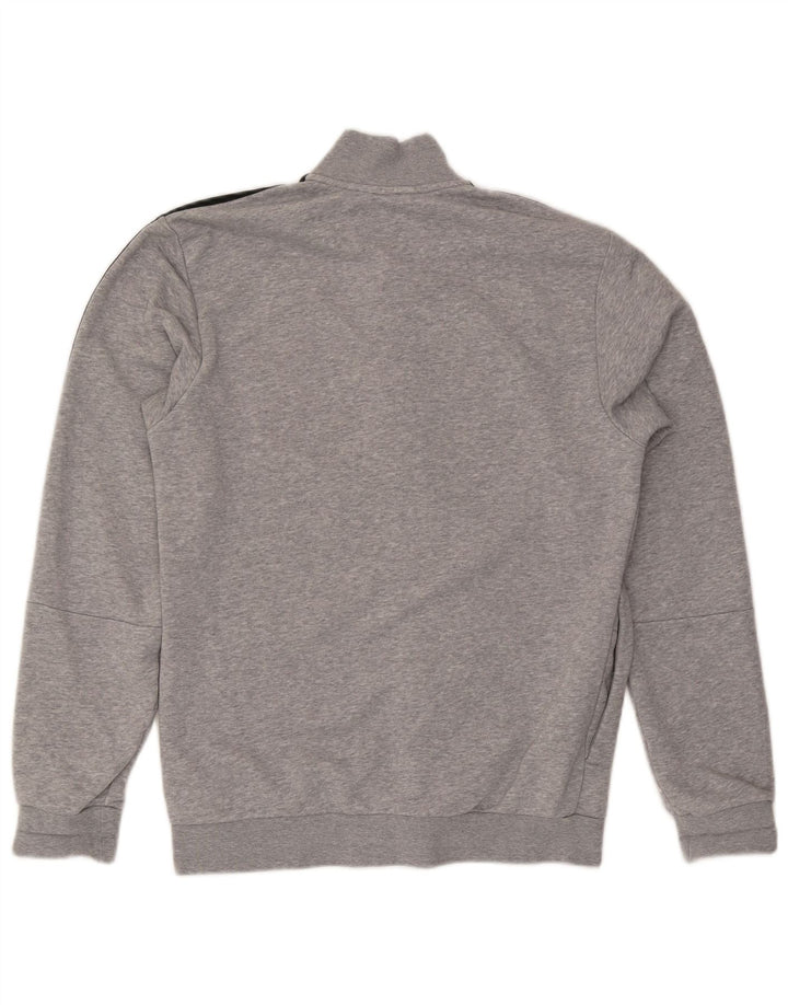Adidas Mens Tracksuit Top Jacket UK 38/40 Médio Cinza Flecked Algodão