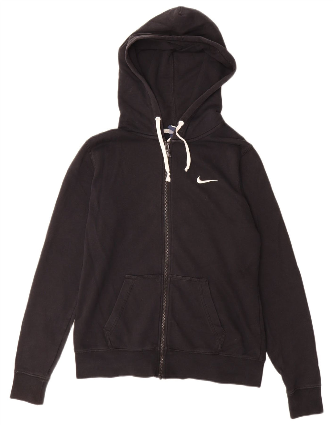 Suéter feminino Nike com capuz e zíper UK 16 grande algodão preto