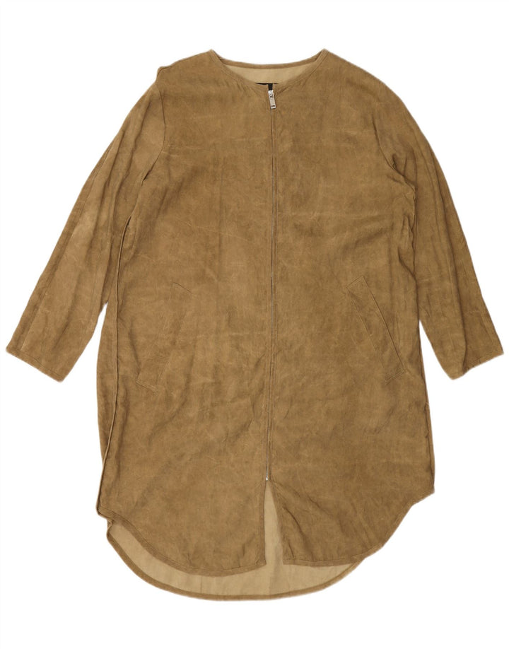 Vestido camisa feminino ZARA Reino Unido 14 Lyocell verde médio