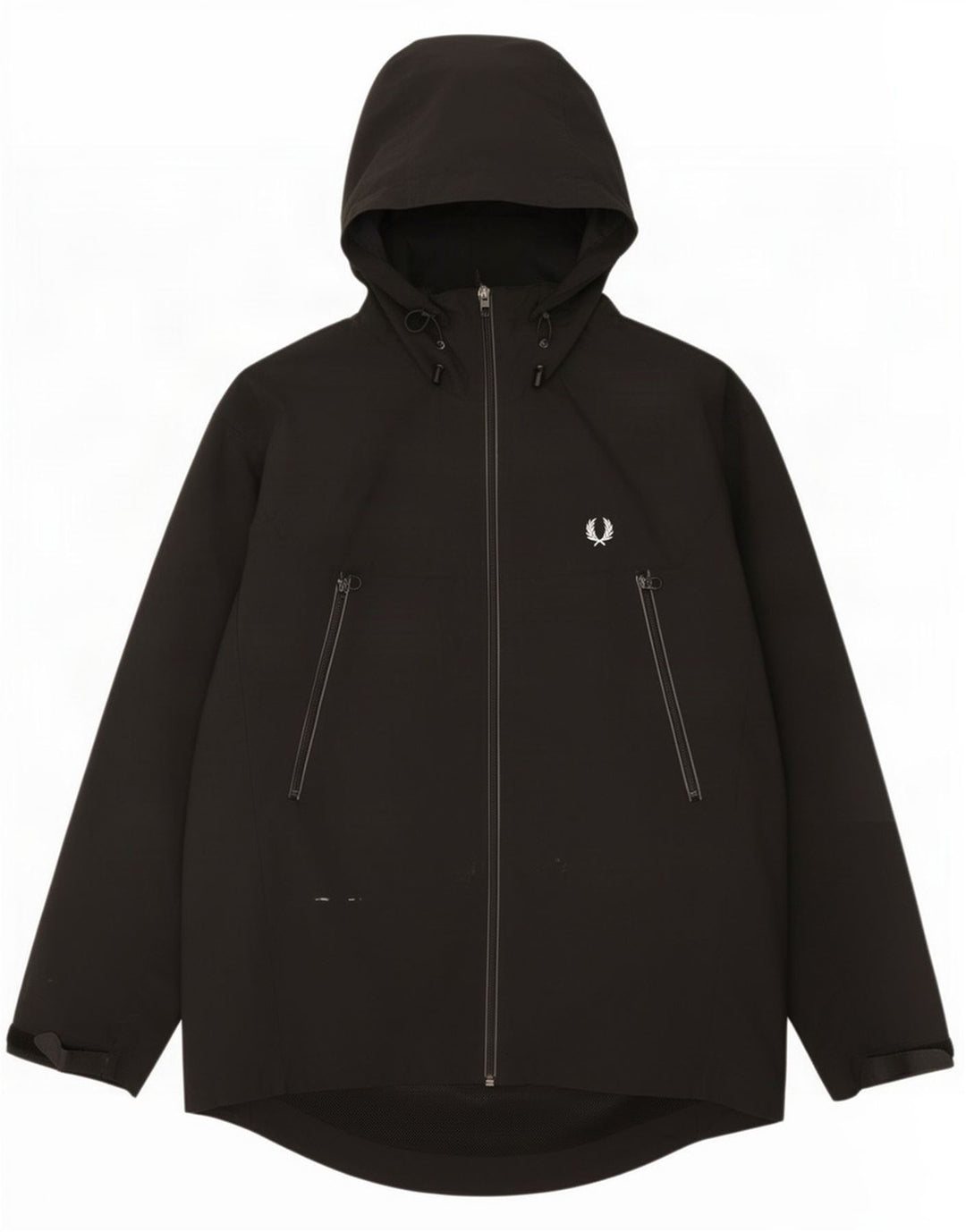 Jaqueta de chuva masculina com capuz Fred Perry Reino Unido 38 nylon preto médio